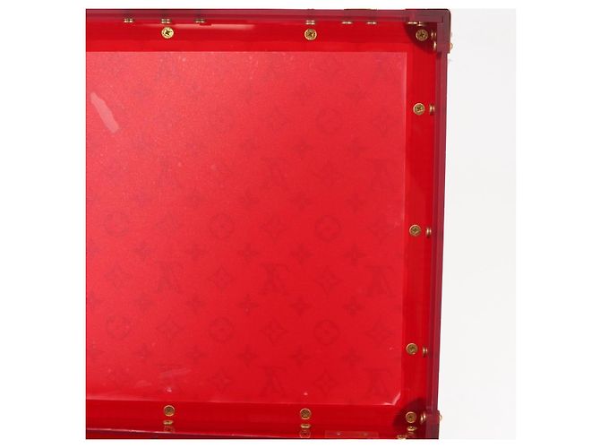 LOUIS VUITTON Monograma Transparente Cotoville 40 Trunk Vidro M13182 Auth 167157SM Vermelho - vista 23