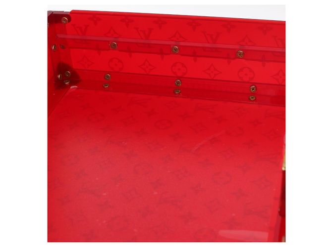 LOUIS VUITTON Monograma Transparente Cotoville 40 Trunk Vidro M13182 Auth 167157SM Vermelho - vista 24