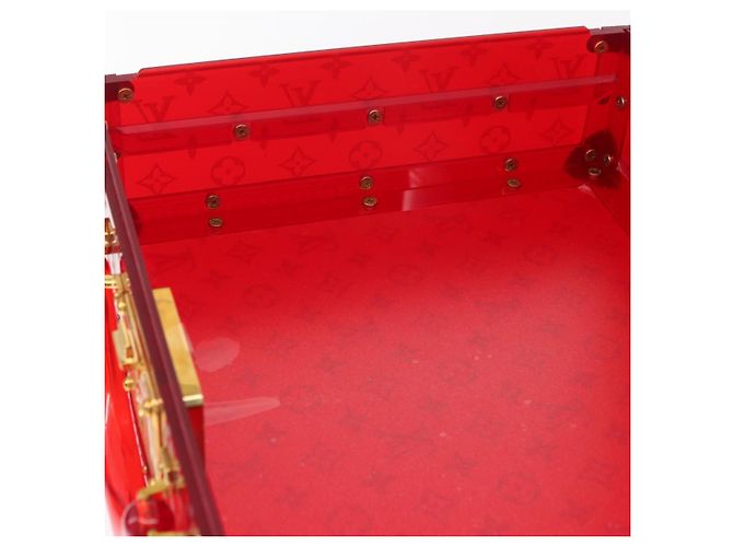 LOUIS VUITTON Monograma Transparente Cotoville 40 Trunk Vidro M13182 Auth 167157SM Vermelho - vista 25
