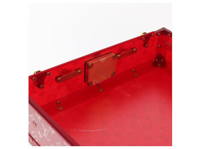 LOUIS VUITTON Monograma Transparente Cotoville 40 Trunk Vidro M13182 Auth 167157SM Vermelho - vista 26