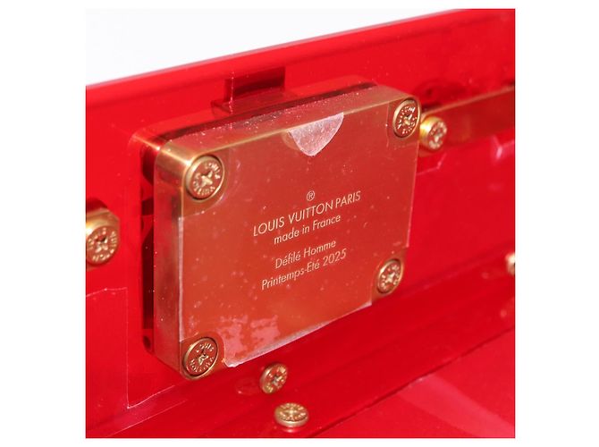 LOUIS VUITTON Monograma Transparente Cotoville 40 Trunk Vidro M13182 Auth 167157SM Vermelho - vista 27
