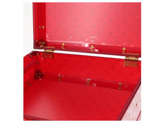 LOUIS VUITTON Monograma Transparente Cotoville 40 Trunk Vidro M13182 Auth 167157SM Vermelho - vista 28
