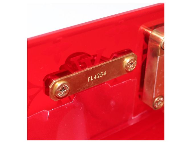 LOUIS VUITTON Monograma Transparente Cotoville 40 Trunk Vidro M13182 Auth 167157SM Vermelho - vista 29