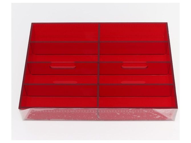 LOUIS VUITTON Monograma Transparente Cotoville 40 Trunk Vidro M13182 Auth 167157SM Vermelho - vista 32