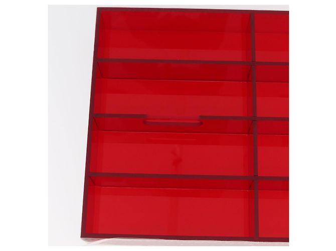 LOUIS VUITTON Monograma Transparente Cotoville 40 Trunk Vidro M13182 Auth 167157SM Vermelho - vista 33