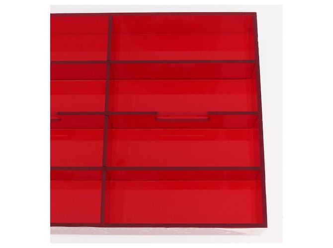 LOUIS VUITTON Monograma Transparente Cotoville 40 Trunk Vidro M13182 Auth 167157SM Vermelho - vista 34