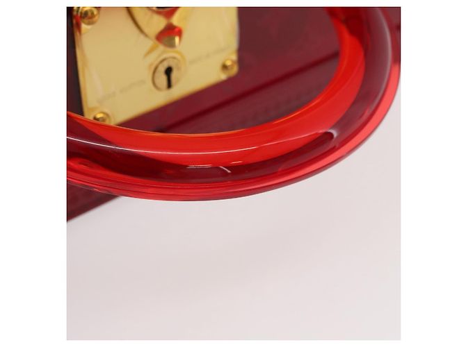 LOUIS VUITTON Monograma Transparente Cotoville 40 Trunk Vidro M13182 Auth 167157SM Vermelho - vista 7