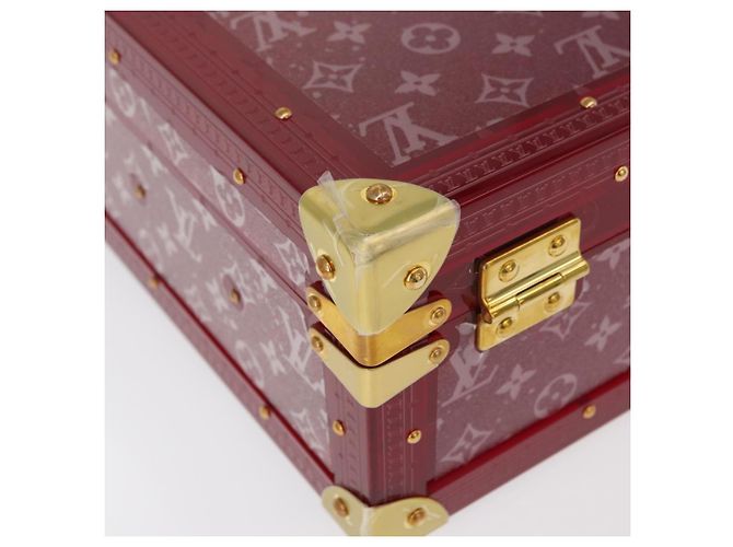 LOUIS VUITTON Monograma Transparente Cotoville 40 Trunk Vidro M13182 Auth 167157SM Vermelho - vista 8