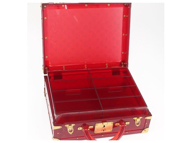 LOUIS VUITTON Monograma Transparente Cotoville 40 Trunk Vidro M13182 Auth 167157SM Vermelho - vista 9