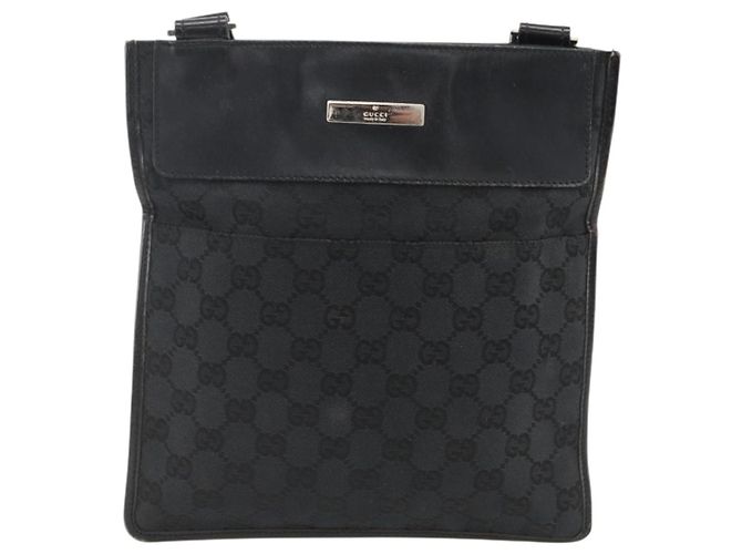 Borsa a Spalla GG Canvas Gucci Nera Argento 019 0348 Auth ka3532 Nero - vista 13