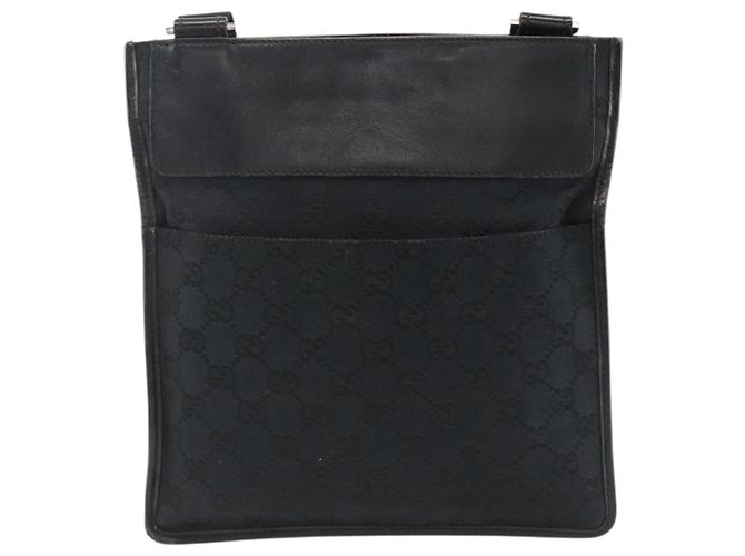 Borsa a Spalla GG Canvas Gucci Nera Argento 019 0348 Auth ka3532 Nero - vista 2