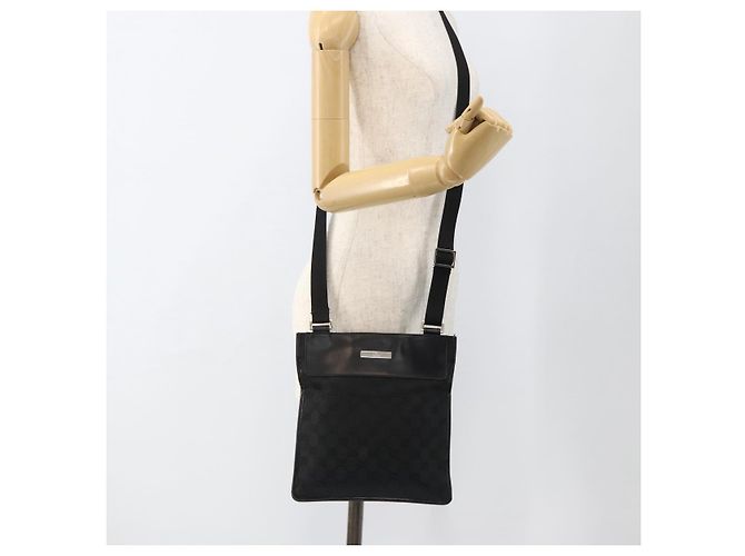 Borsa a Spalla GG Canvas Gucci Nera Argento 019 0348 Auth ka3532 Nero - vista 23