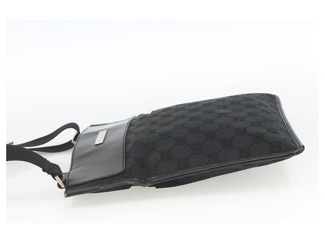 Borsa a Spalla GG Canvas Gucci Nera Argento 019 0348 Auth ka3532 Nero - vista 3