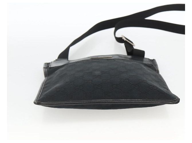 Borsa a Spalla GG Canvas Gucci Nera Argento 019 0348 Auth ka3532 Nero - vista 5