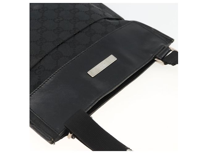 Borsa a Spalla GG Canvas Gucci Nera Argento 019 0348 Auth ka3532 Nero - vista 6