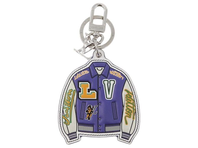 LOUIS VUITTON Portachiavi LV Varsity Jacket Charm Viola MP3385 LV Auth BAZ739SAM Porpora - vista 2