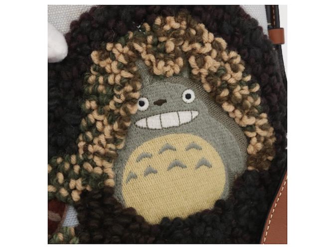 LOEWE - Borsa 2way My Neighbor Totoro Studio Ghibli Marrone Argento Auth 167153SM - vista 20