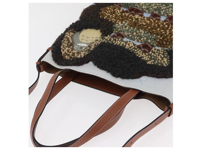LOEWE - Borsa 2way My Neighbor Totoro Studio Ghibli Marrone Argento Auth 167153SM - vista 6