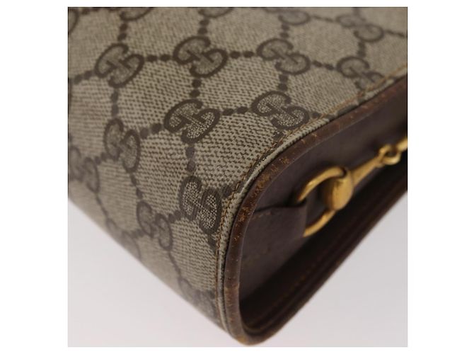 Gucci Borsa a Spalla GG Supreme PVC Beige Oro Auth SW2211 D'oro - vista 14