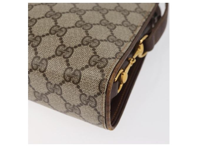 Gucci Borsa a Spalla GG Supreme PVC Beige Oro Auth SW2211 D'oro - vista 16