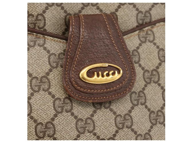 Gucci Borsa a Spalla GG Supreme PVC Beige Oro Auth SW2211 D'oro - vista 17
