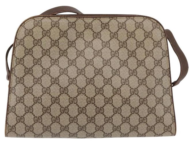 Gucci Borsa a Spalla GG Supreme PVC Beige Oro Auth SW2211 D'oro - vista 2
