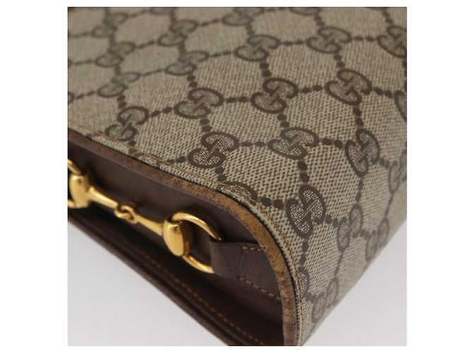 Gucci Borsa a Spalla GG Supreme PVC Beige Oro Auth SW2211 D'oro - vista 9
