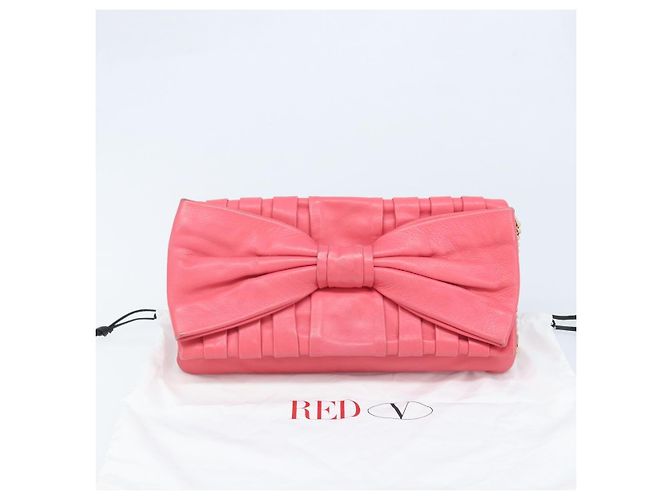 VALENTINO Borsa a Spalla con Catena Pelle Rosa Oro Auth mr2223 D'oro - vista 12