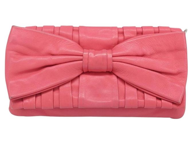 VALENTINO Borsa a Spalla con Catena Pelle Rosa Oro Auth mr2223 D'oro - vista 13