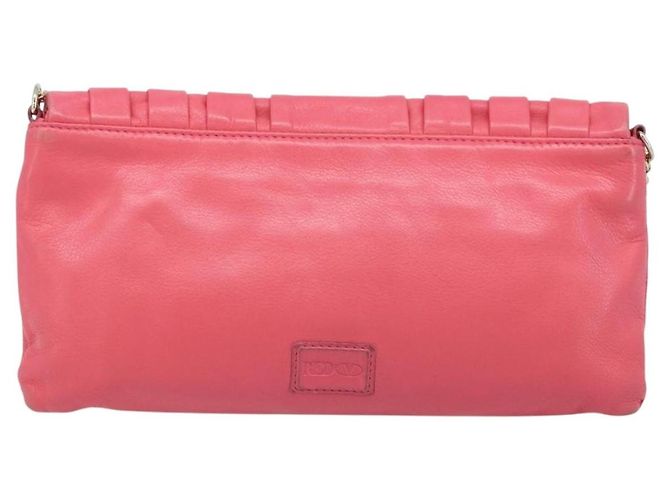 VALENTINO Borsa a Spalla con Catena Pelle Rosa Oro Auth mr2223 D'oro - vista 2