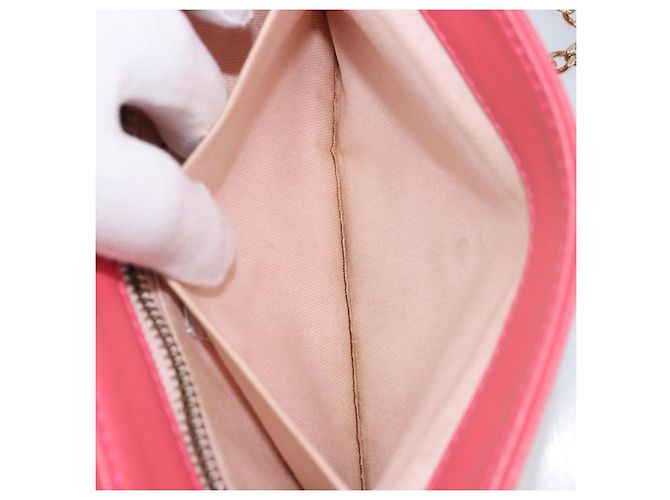 VALENTINO Borsa a Spalla con Catena Pelle Rosa Oro Auth mr2223 D'oro - vista 23