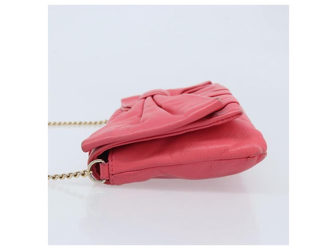 VALENTINO Borsa a Spalla con Catena Pelle Rosa Oro Auth mr2223 D'oro - vista 4