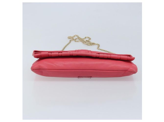 VALENTINO Borsa a Spalla con Catena Pelle Rosa Oro Auth mr2223 D'oro - vista 5