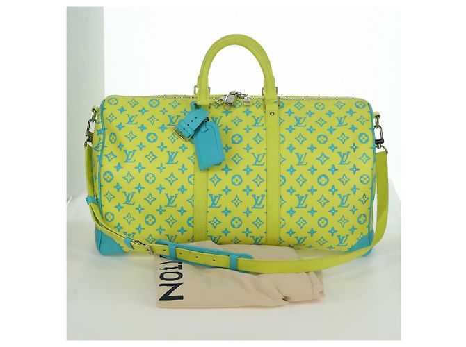 LOUIS VUITTON Borsa Keepall Bandoulière 50 Playground Gialla M21869 Auth AMZ519SM Giallo - vista 12
