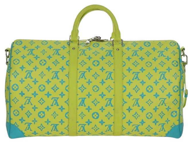 LOUIS VUITTON Borsa Keepall Bandoulière 50 Playground Gialla M21869 Auth AMZ519SM Giallo - vista 2