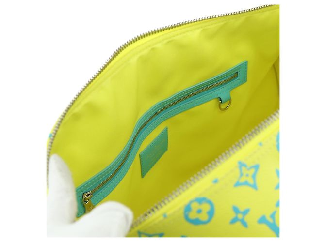 LOUIS VUITTON Borsa Keepall Bandoulière 50 Playground Gialla M21869 Auth AMZ519SM Giallo - vista 29