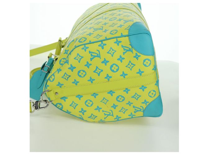 LOUIS VUITTON Borsa Keepall Bandoulière 50 Playground Gialla M21869 Auth AMZ519SM Giallo - vista 3