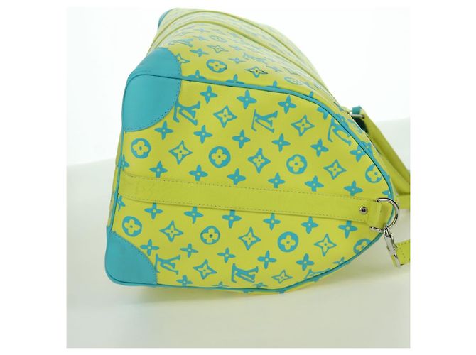 LOUIS VUITTON Borsa Keepall Bandoulière 50 Playground Gialla M21869 Auth AMZ519SM Giallo - vista 4