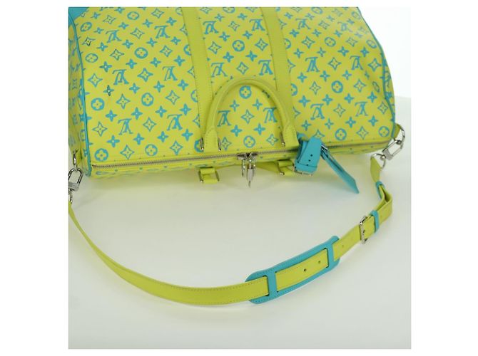LOUIS VUITTON Borsa Keepall Bandoulière 50 Playground Gialla M21869 Auth AMZ519SM Giallo - vista 9