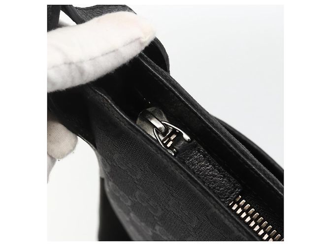 Borsa a Spalla GG Canvas Gucci Nera Argento 122793 Auth BAZ206A Nero - vista 10