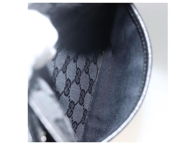 Borsa a Spalla GG Canvas Gucci Nera Argento 122793 Auth BAZ206A Nero - vista 22