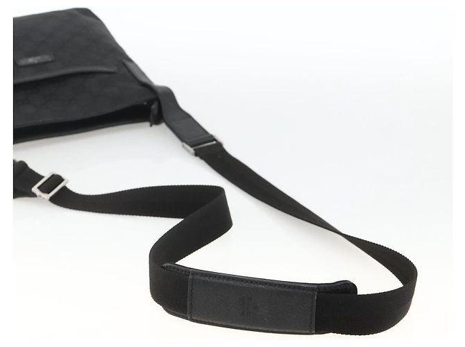 Borsa a Spalla GG Canvas Gucci Nera Argento 122793 Auth BAZ206A Nero - vista 7