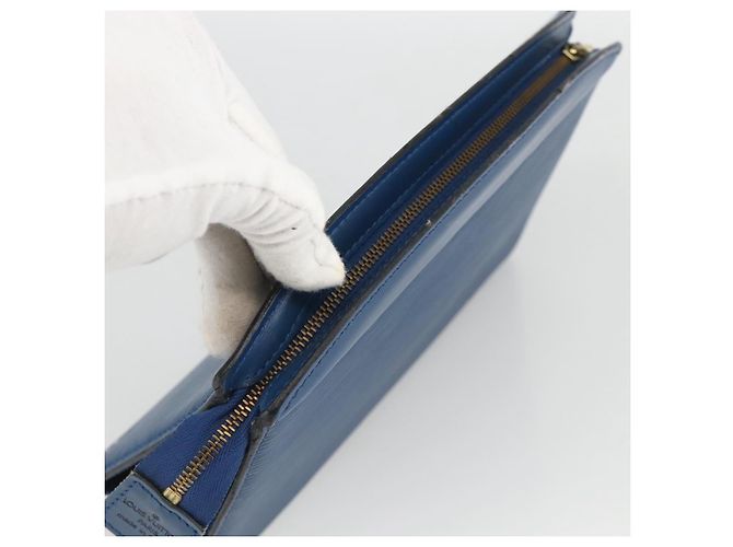 LOUIS VUITTON Pochette Crete Epi Blu M48405 LV Auth BAZ282 - vista 5
