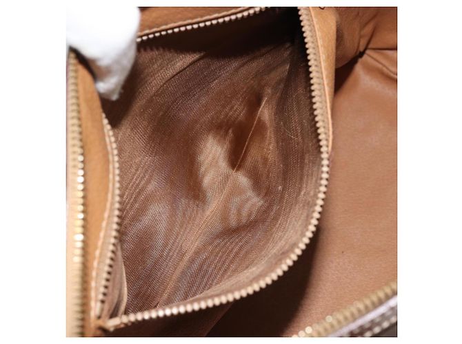 Céline Borsa Boston in tela Macadam CELINE in pelle PVC marrone oro Auth BA11759 D'oro - vista 11