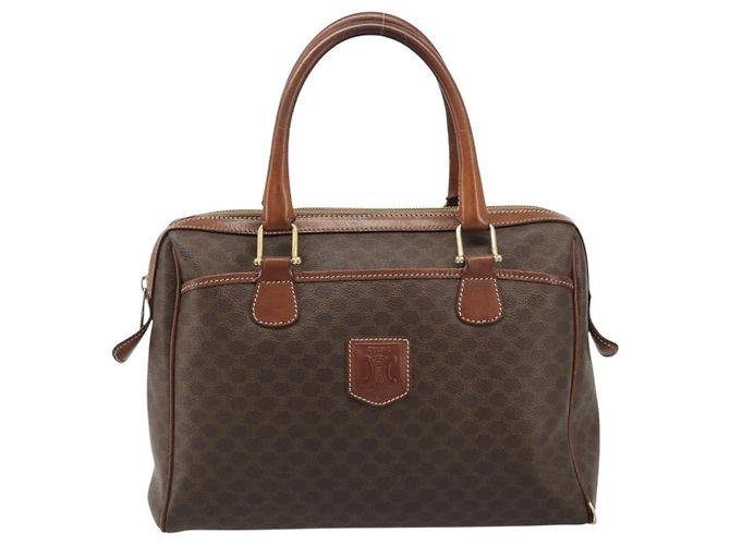 Céline Borsa Boston in tela Macadam CELINE in pelle PVC marrone oro Auth BA11759 D'oro - vista 13