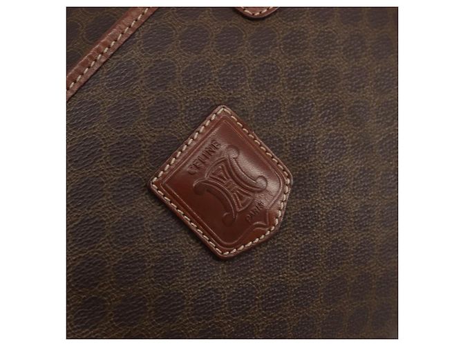 Céline Borsa Boston in tela Macadam CELINE in pelle PVC marrone oro Auth BA11759 D'oro - vista 17