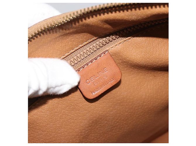 Céline Borsa Boston in tela Macadam CELINE in pelle PVC marrone oro Auth BA11759 D'oro - vista 19