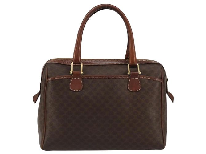 Céline Borsa Boston in tela Macadam CELINE in pelle PVC marrone oro Auth BA11759 D'oro - vista 2