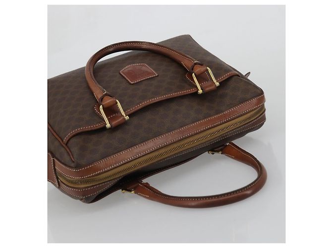 Céline Borsa Boston in tela Macadam CELINE in pelle PVC marrone oro Auth BA11759 D'oro - vista 6