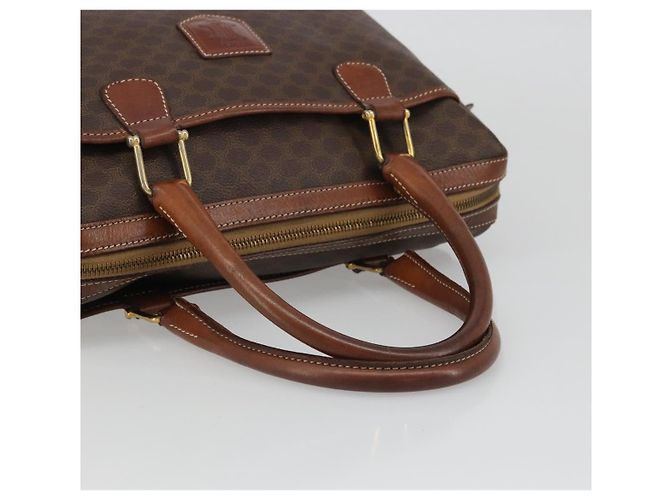Céline Borsa Boston in tela Macadam CELINE in pelle PVC marrone oro Auth BA11759 D'oro - vista 7